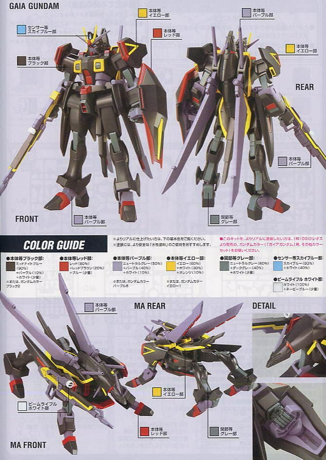 Bandai Spirits Toys & Hobbies:Models & Kits:Science Fiction:Gundam HG Gaia Gundam GMF-X88S - Mobile Suit Gundam Seed Destiny - 1/144 Scale Model - NIB