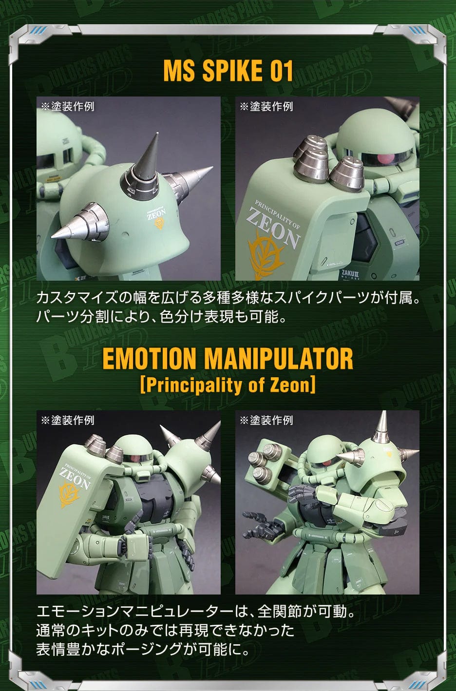 Bandai Spirits Toys & Hobbies: Models & Kits:Science Fiction:Gundam THE GUNDAM BASE LIMITED MS SPIKE 01 & EMOTION MANIPULATOR [Principality Of Zeon]