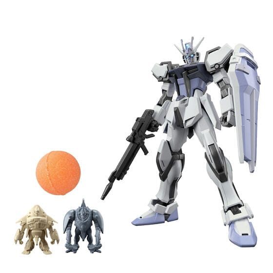 Bandai Toys & Hobbies: Models & Kits:Science Fiction:Gundam ENTRY GRADE GAT-X105 STRIKE GUNADAM (DEACTIVE MODE) & MINI GUNPLA MOBILE GOOhn (SAND YELLOW) OR MOBILE ZnO (LIGHT GRAY) - BIKKURA TAMAGO