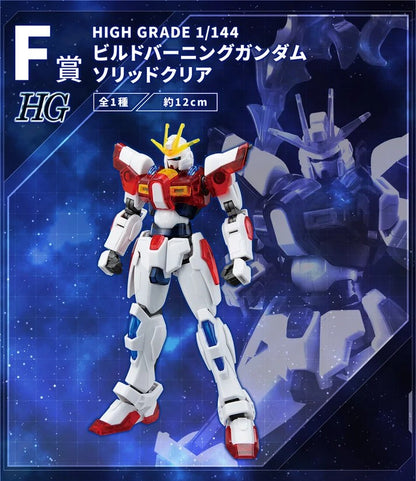 HG BUILD BURNING GUNDAM SOLID CLEAR "ICHIBAN KUJI 2023 F PRIZE"