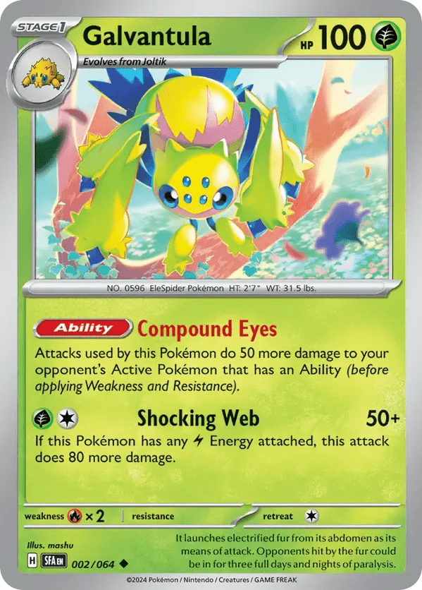 The Pokémon Company Pokémon TCG Galvantula ◆ (2/64) Pokémon TCG - Shrouded Fable - Singles #1 - Pick'Em!