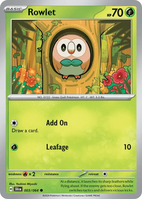 The Pokémon Company Pokémon TCG Rowlet ● (3/64) Pokémon TCG - Shrouded Fable - Singles #1 - Pick'Em!