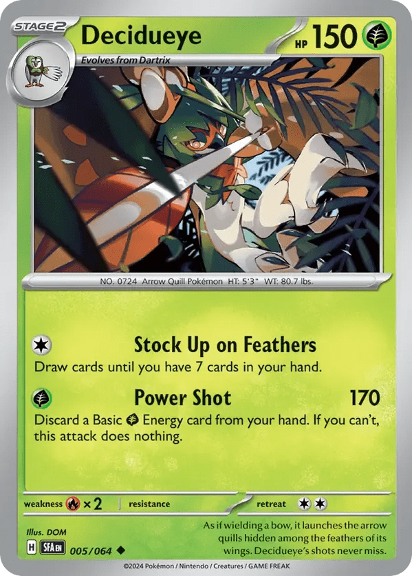 The Pokémon Company Pokémon TCG Decidueye ◆ (5/64) Pokémon TCG - Shrouded Fable - Singles #1 - Pick'Em!