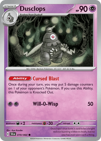 The Pokémon Company Pokémon TCG Dusclops ● (19/64) Pokémon TCG - Shrouded Fable - Singles #1 - Pick'Em!