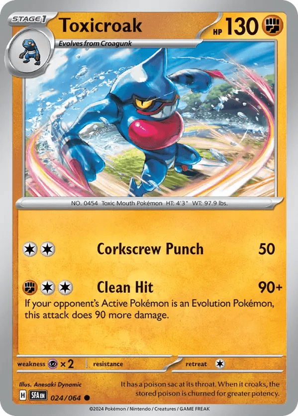 The Pokémon Company Pokémon TCG Toxicroak ● (24/64) Pokémon TCG - Shrouded Fable - Singles #1 - Pick'Em!