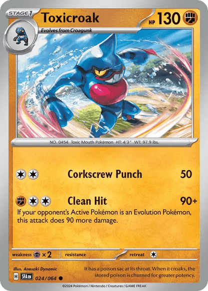 The Pokémon Company Pokémon TCG Toxicroak ● (24/64) Pokémon TCG - Shrouded Fable - Singles #1 - Pick'Em!