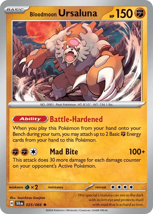 The Pokémon Company Pokémon TCG Bloodmoon Ursaluna Holo ★ (25/64) Pokémon TCG - Shrouded Fable - Singles #1 - Pick'Em!