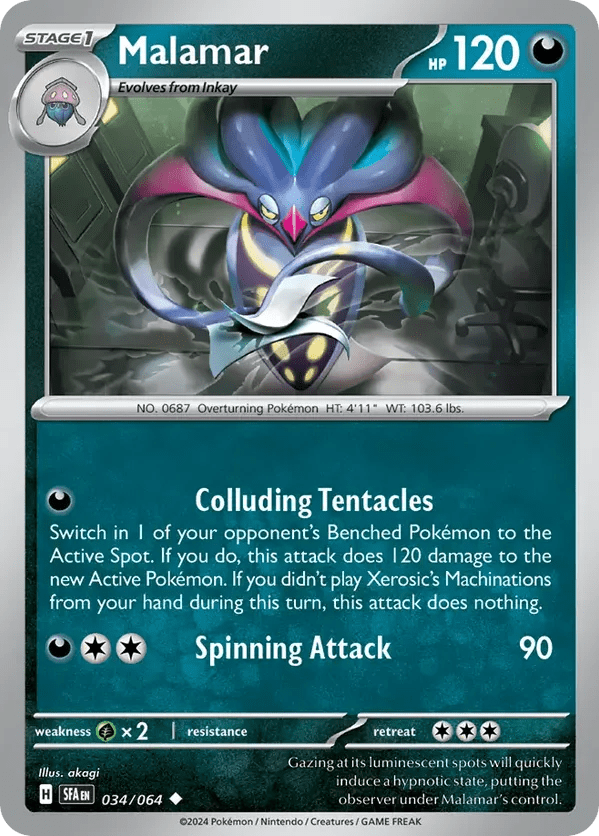 The Pokémon Company Pokémon TCG Malamar ◆ (34/64) Pokémon TCG - Shrouded Fable - Singles #1 - Pick'Em!