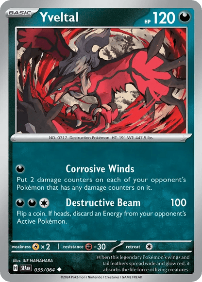 The Pokémon Company Pokémon TCG Yveltal ◆ (35/64) Pokémon TCG - Shrouded Fable - Singles #1 - Pick'Em!