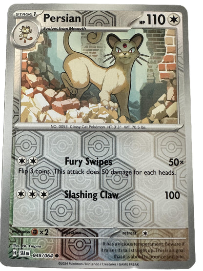 The Pokémon Company Pokémon TCG Persian Rev Holo ● (49/64) Pokémon TCG - Shrouded Fable - Singles #1 - Pick'Em!